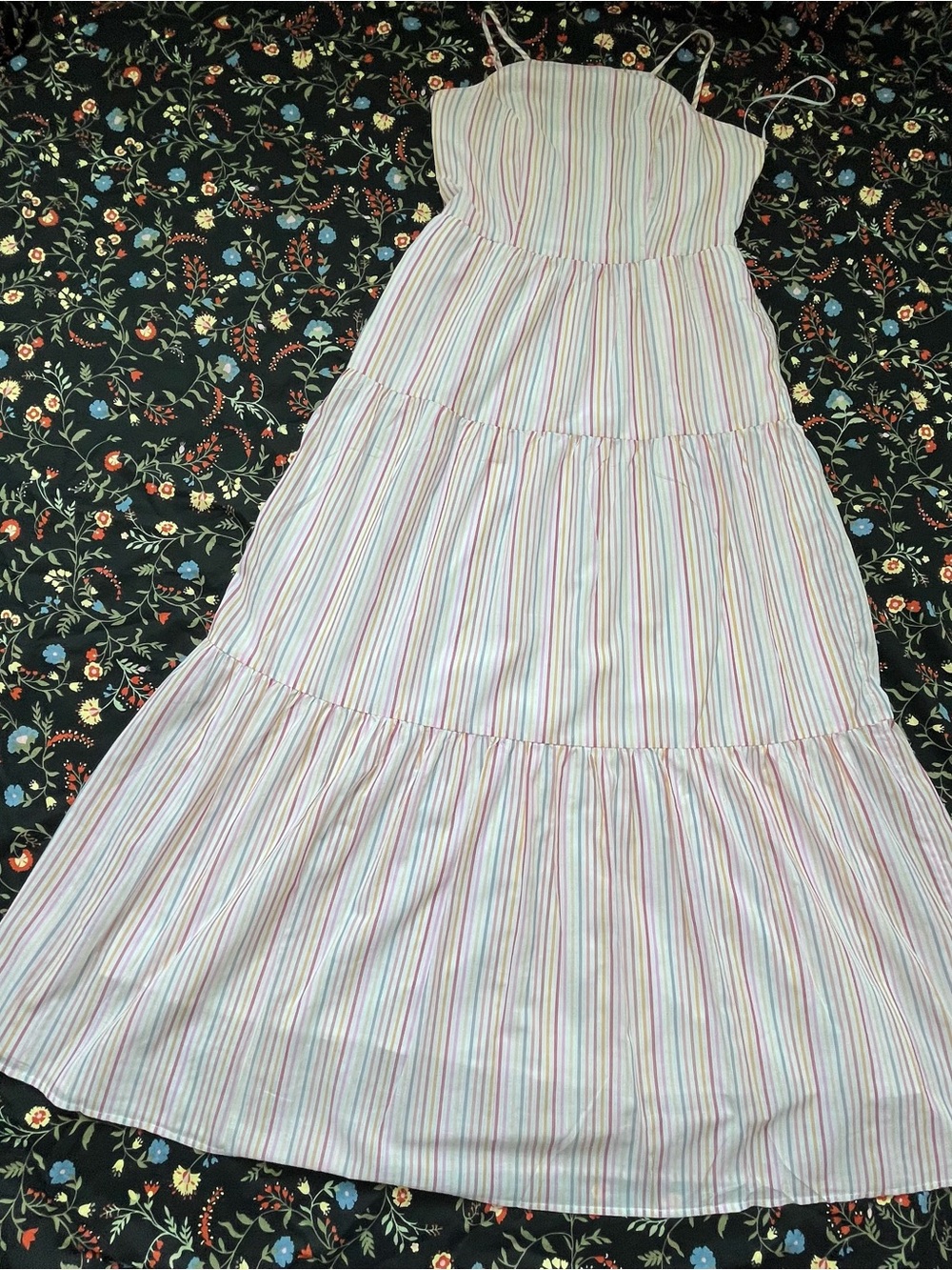 Sam Edelman Multicolour boho Tired Dress with Pastel Stripes NWT